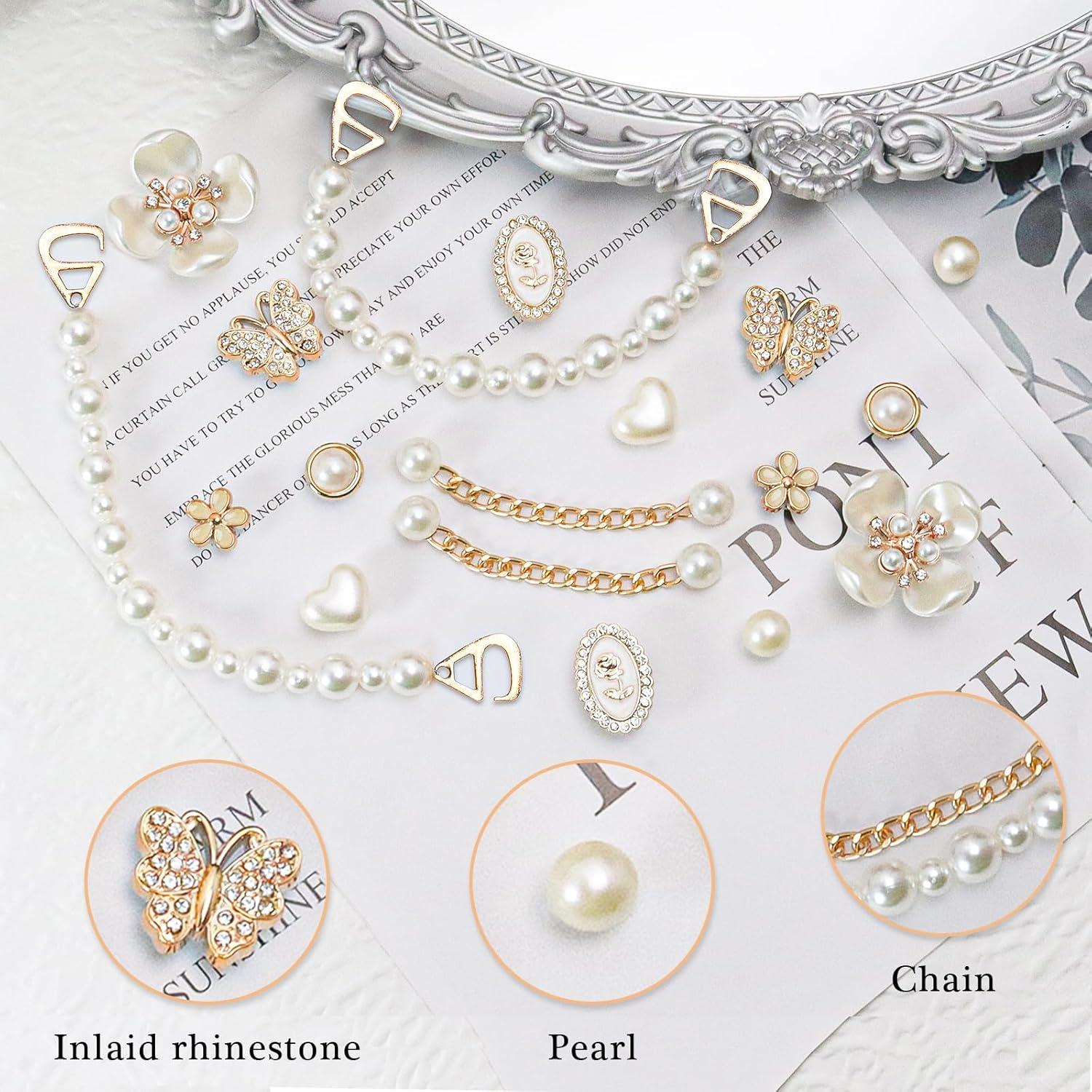 18 Piezas Encantos de Zapatos Brillantes COAUXOG Joyería