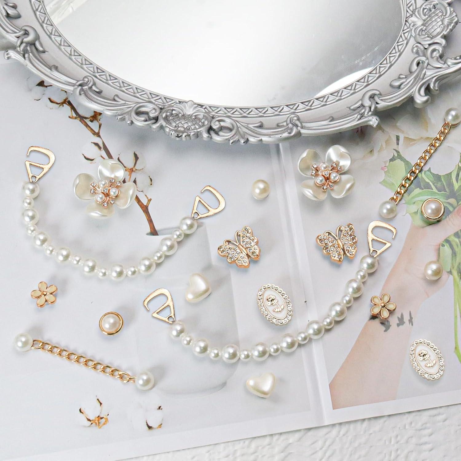 18 Piezas Encantos de Zapatos Brillantes COAUXOG Joyería