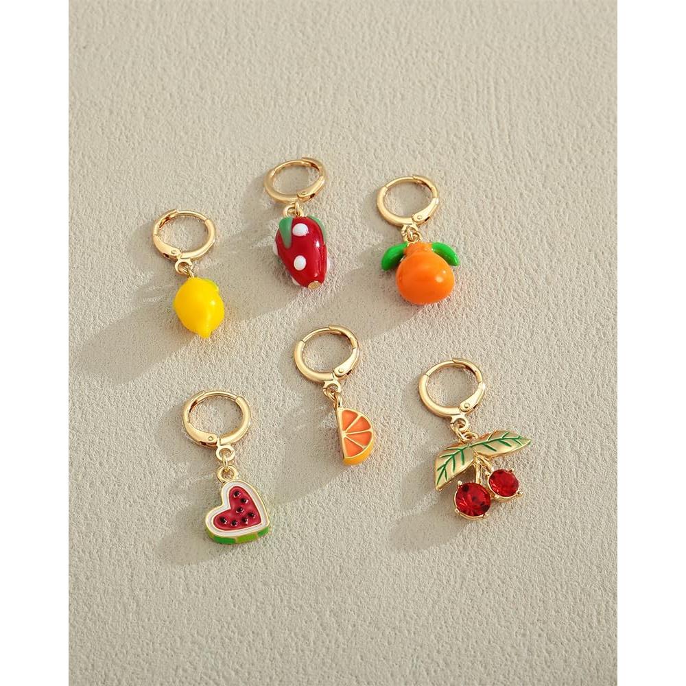 6 Encantos de Frutas para Zapatillas Dorados - Accesorios DIY