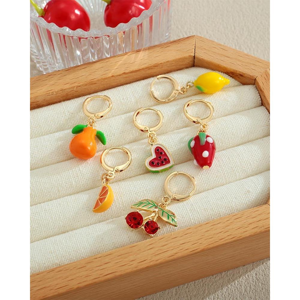 6 Encantos de Frutas para Zapatillas Dorados - Accesorios DIY