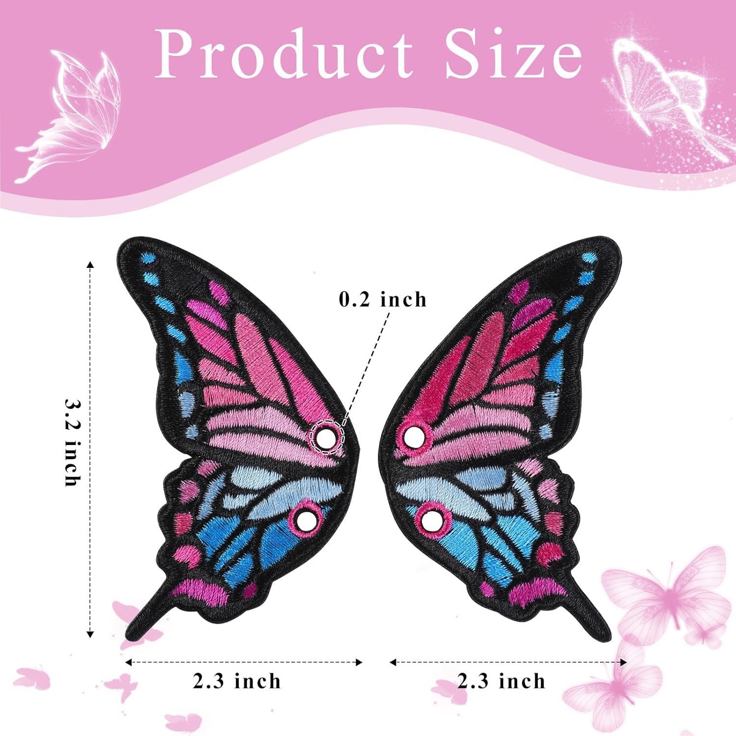 Encantos de Zapato Bordados Mariposa Púrpura para Zapatillas