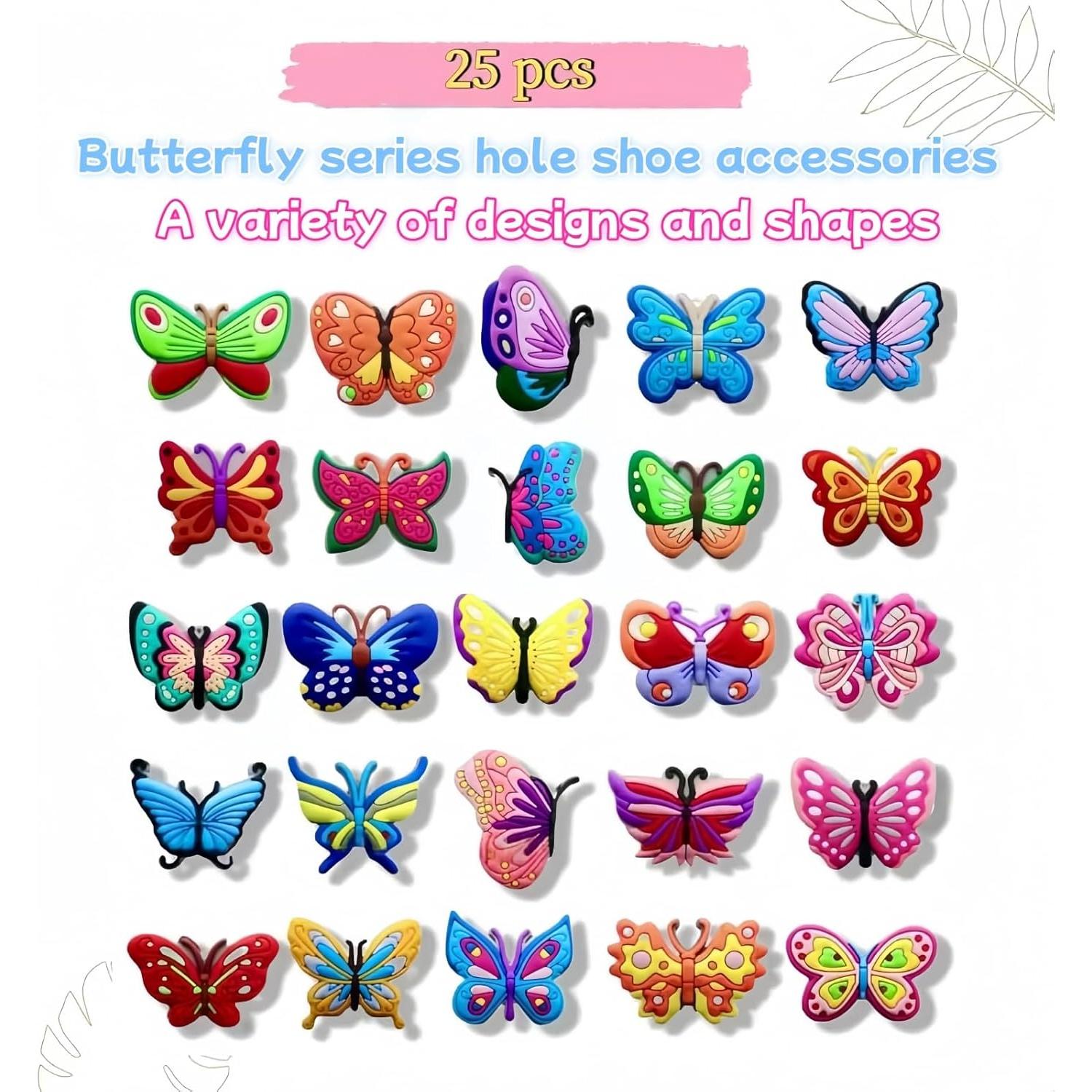 25 Encantos de Zapatos Mariposa y Flores YSLZSYS - Decoración Verano