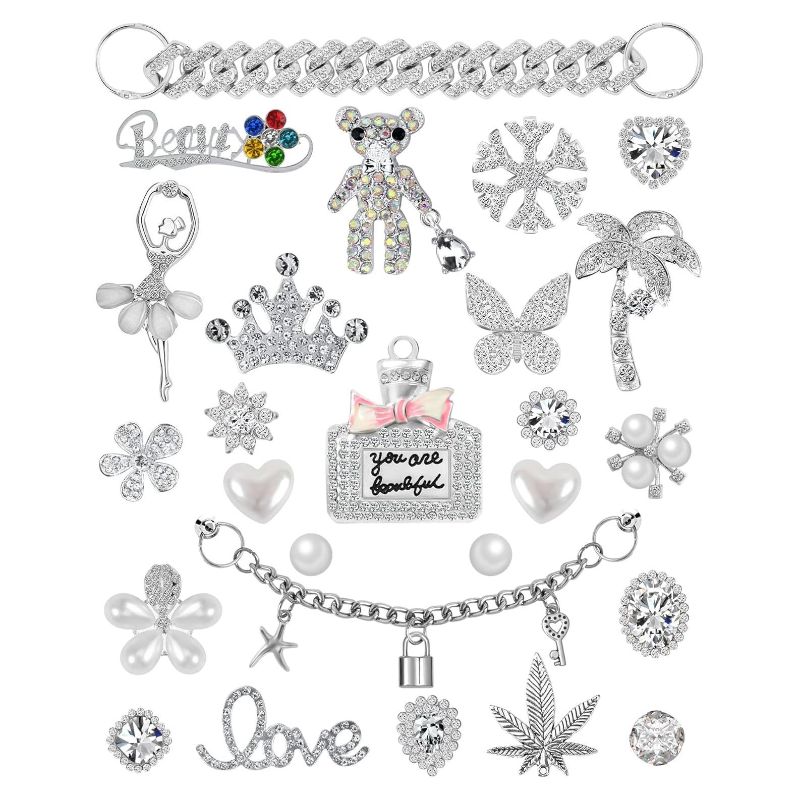 Encantos de Zapatos Brillantes Winee para Mujeres y Niñas - 26 Piezas