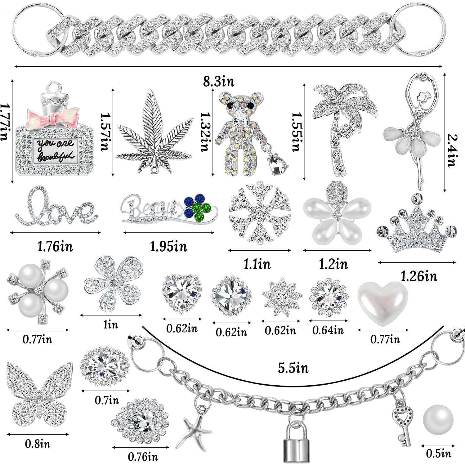 Encantos de Zapatos Brillantes Winee para Mujeres y Niñas - 26 Piezas