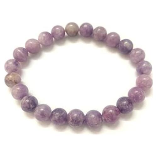 Pulsera de Lepidolita Hecha a Mano Crystal Miracle 17.78 cm