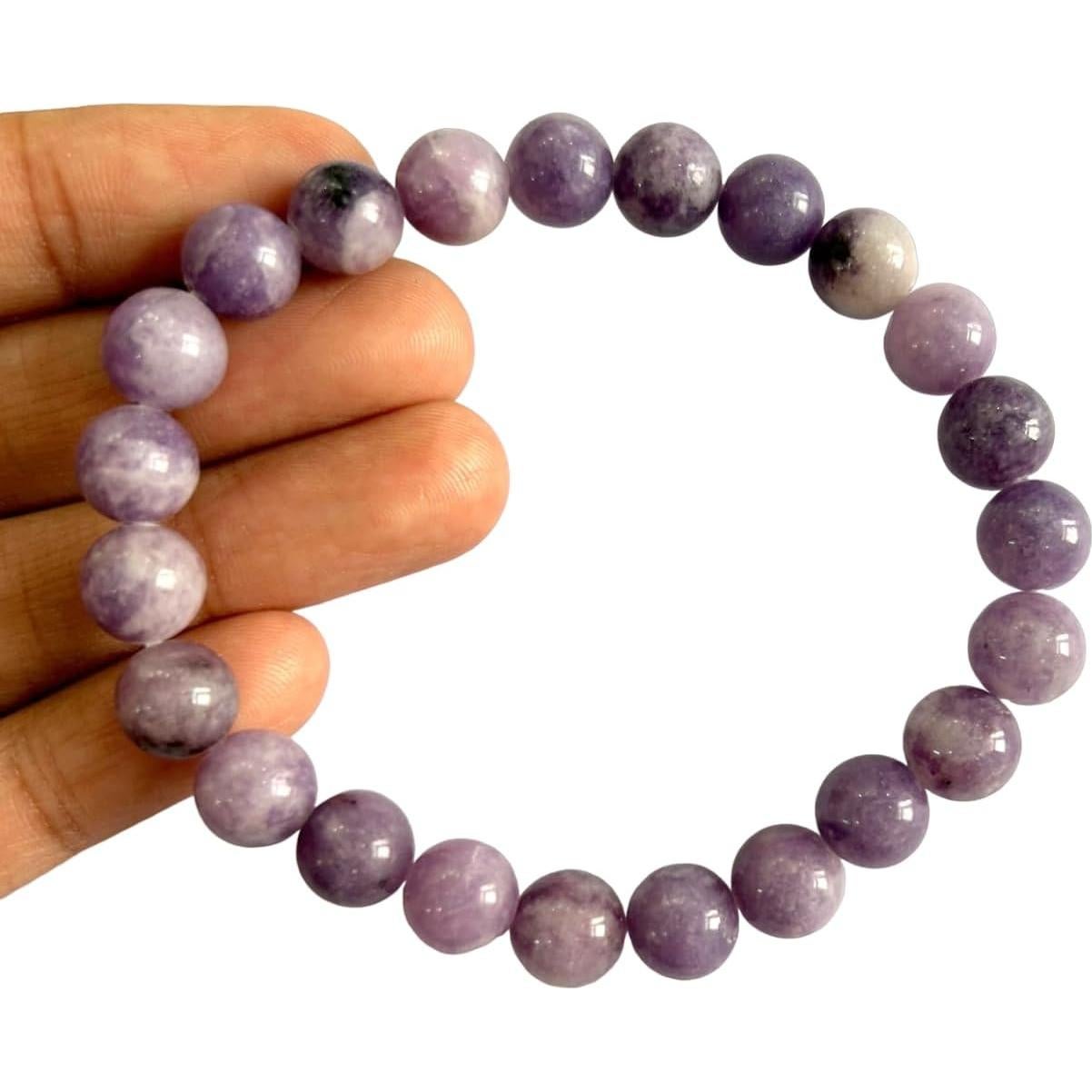 Pulsera de Lepidolita Hecha a Mano Crystal Miracle 17.78 cm