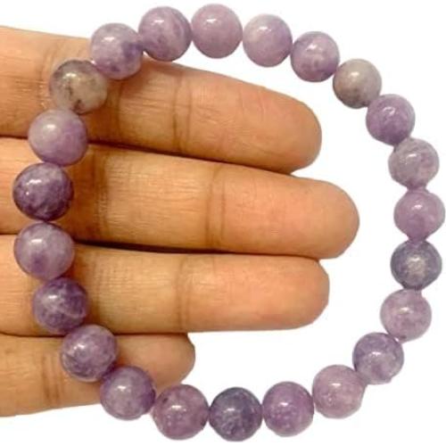 Pulsera de Lepidolita Hecha a Mano Crystal Miracle 17.78 cm