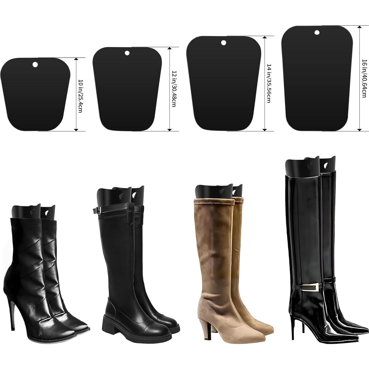 Formadores de Botas Negros 25.4 cm - 4 Paquetes para Mujeres y Hombres