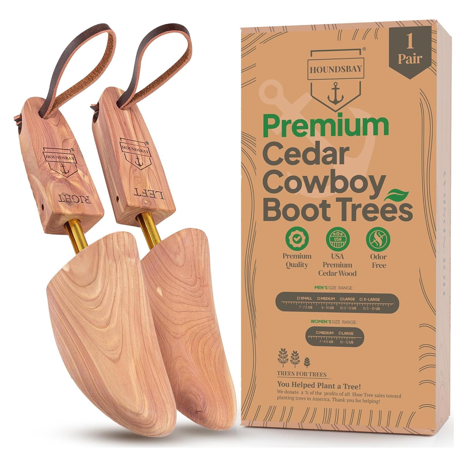 HOUNDSBAY Árboles para Botas Cowboy de Cedro - Mediano 7-9.5 US