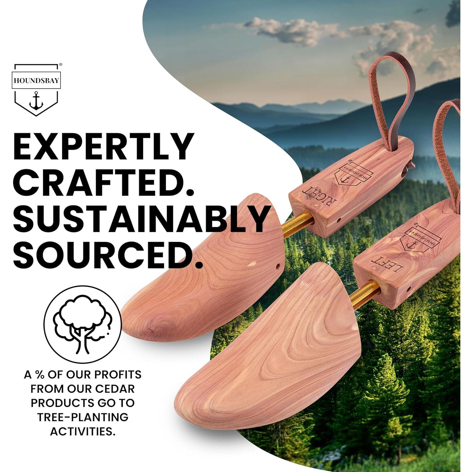 HOUNDSBAY Árboles para Botas Cowboy de Cedro - Mediano 7-9.5 US