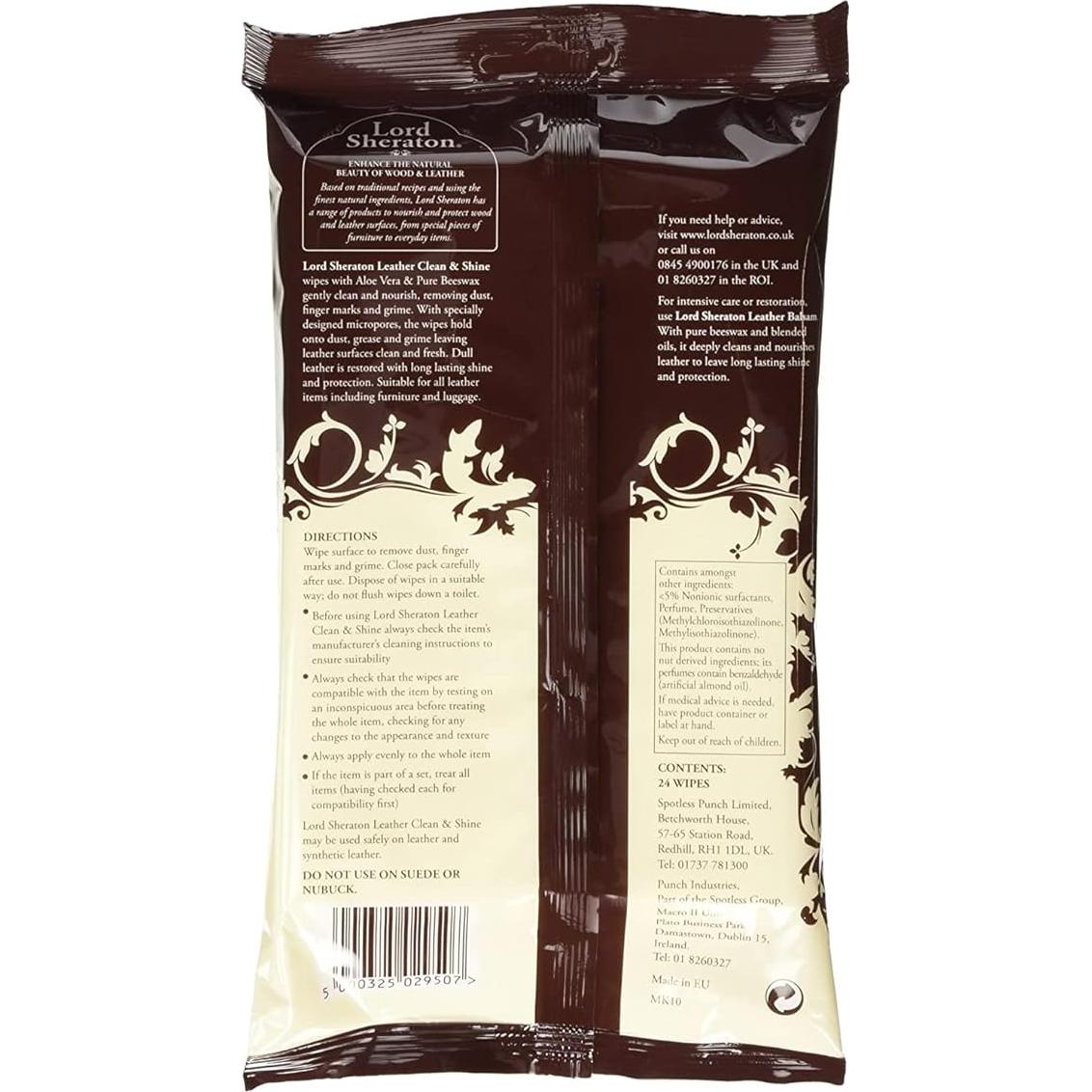Toallitas de Limpieza y Brillo de Cuero Lord Sheraton - 48 Unidades