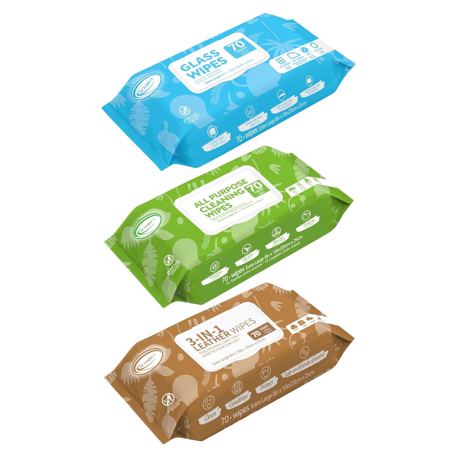 Toallitas de Limpieza Air Jungles XL 3 Paquetes 70 Unidades