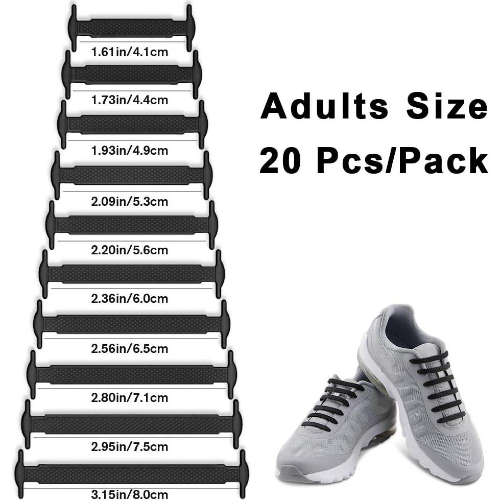 Cintas de Zapatos Sin Atar HOMAR de Silicona Elástica - 20 Piezas