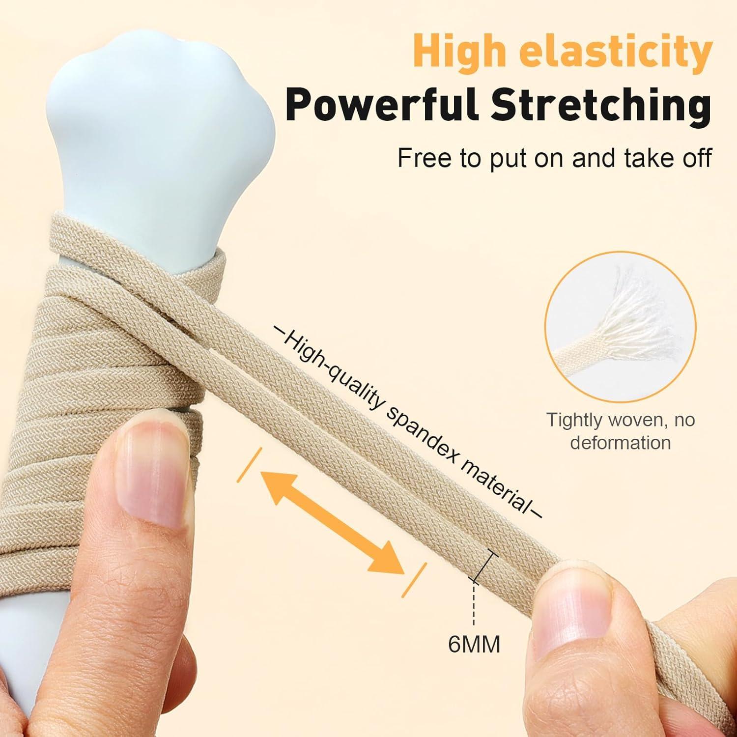 Cordones Elásticos Sin Nudos Stepace 120cm Blancos 2 Pares