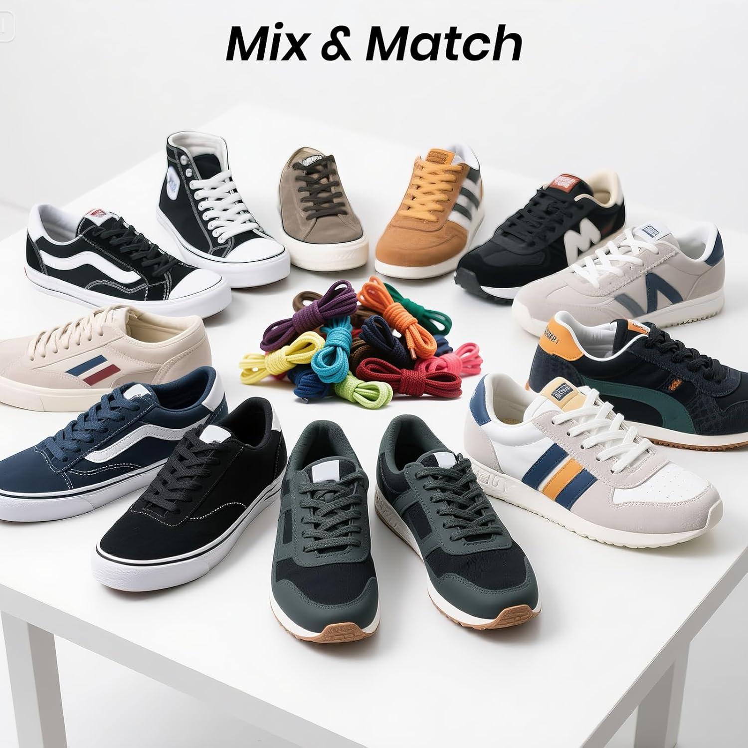 Cintas Planas para Zapatillas 2 Pares 137cm Poliéster 27 Colores