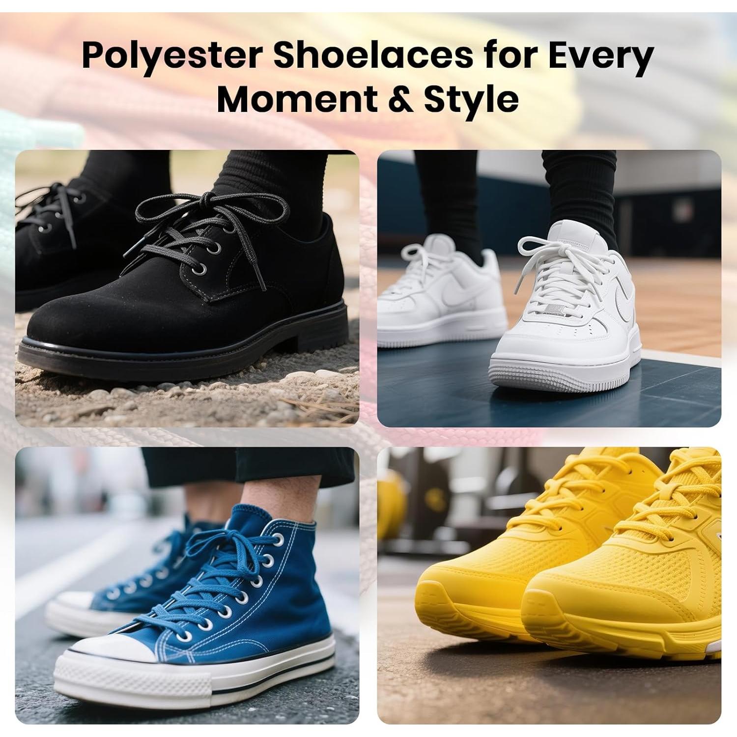 Cintas Planas para Zapatillas 2 Pares 137cm Poliéster 27 Colores