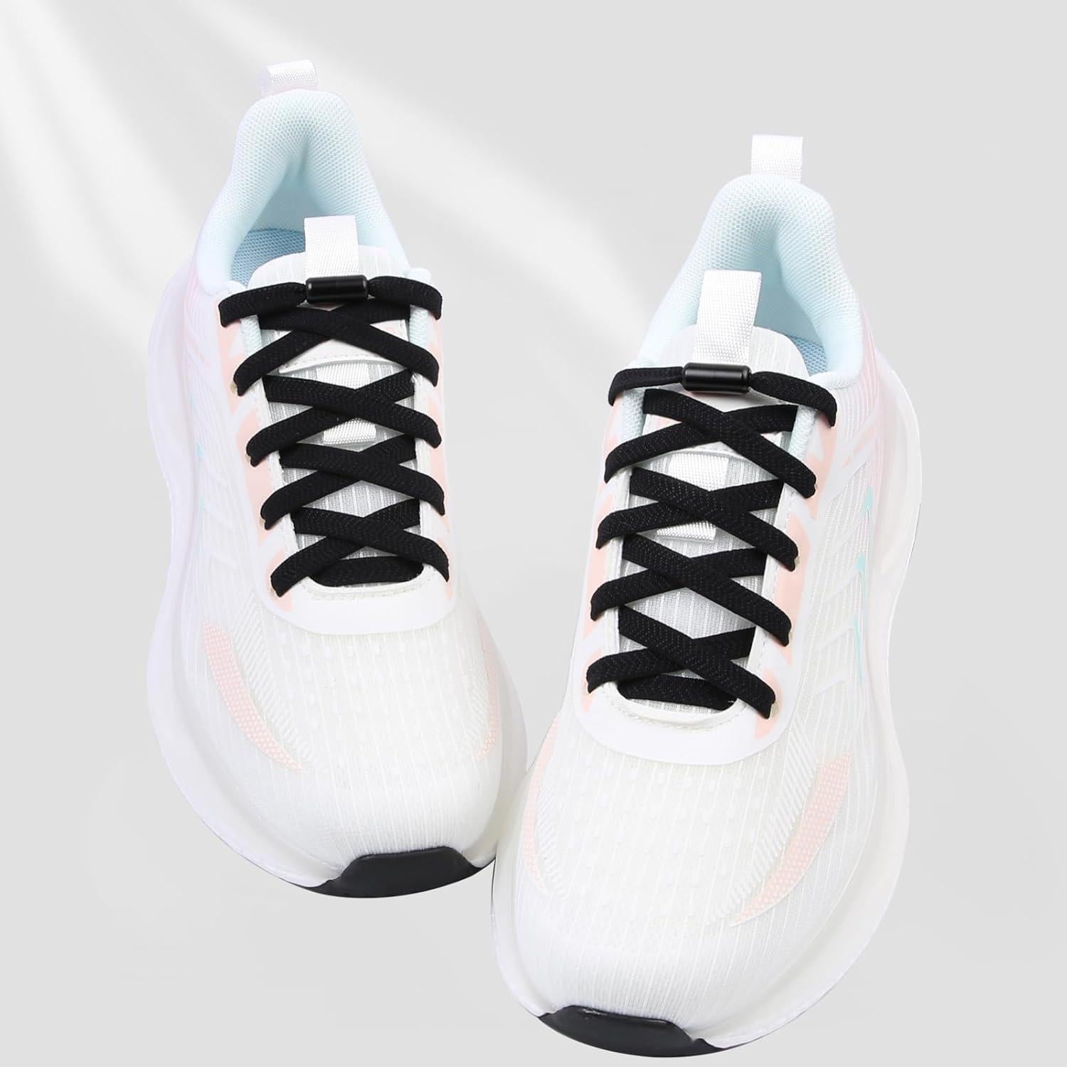 ZHENTOR Cordones Elásticos Sin Nudos 119 cm Negro - 2 Pares