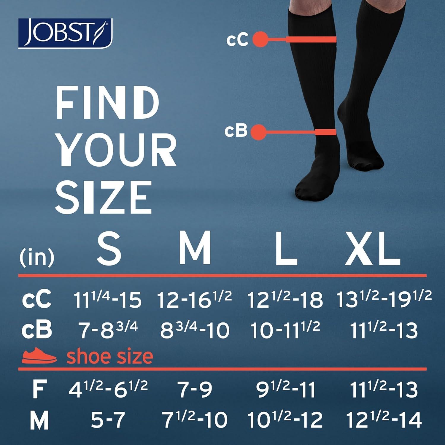 Calcetines de Compresión JOBST Activa 15-20 mmHg Negro Mediano