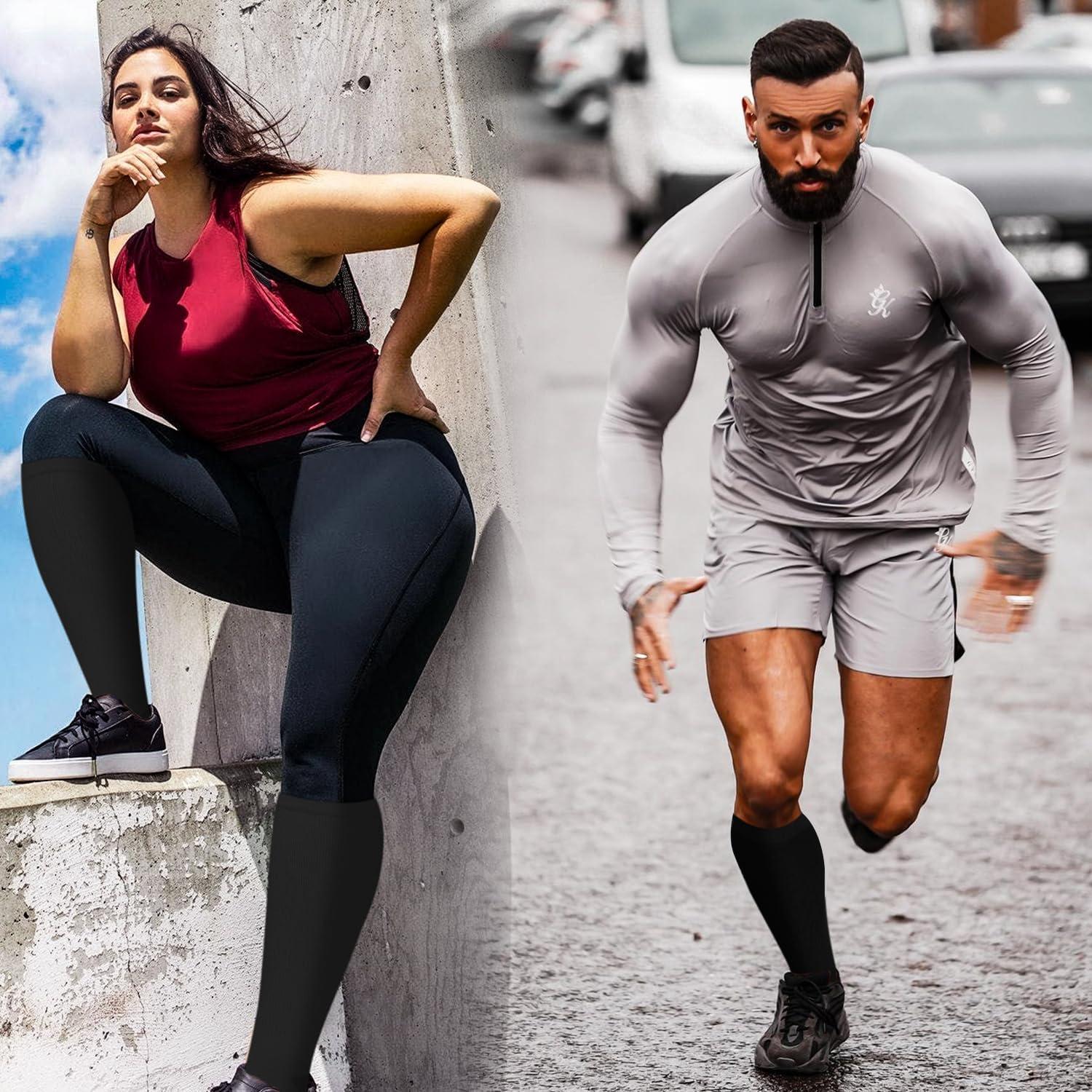 Paquete de 3 Medias de Compresión CTHH Talla Grande para Hombres y Mujeres