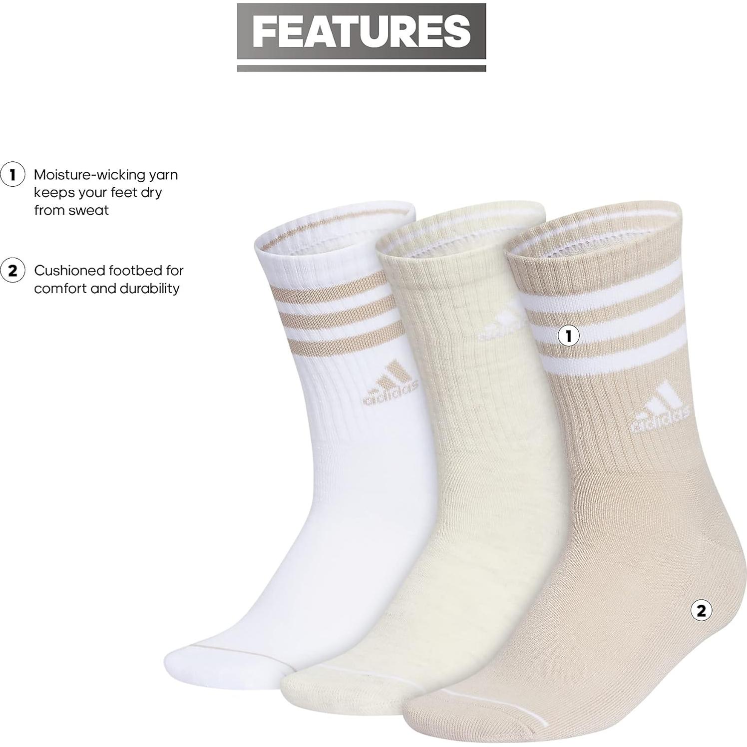 Calcetines de Tripulación para Mujer Adidas 3-Pack Acolchados