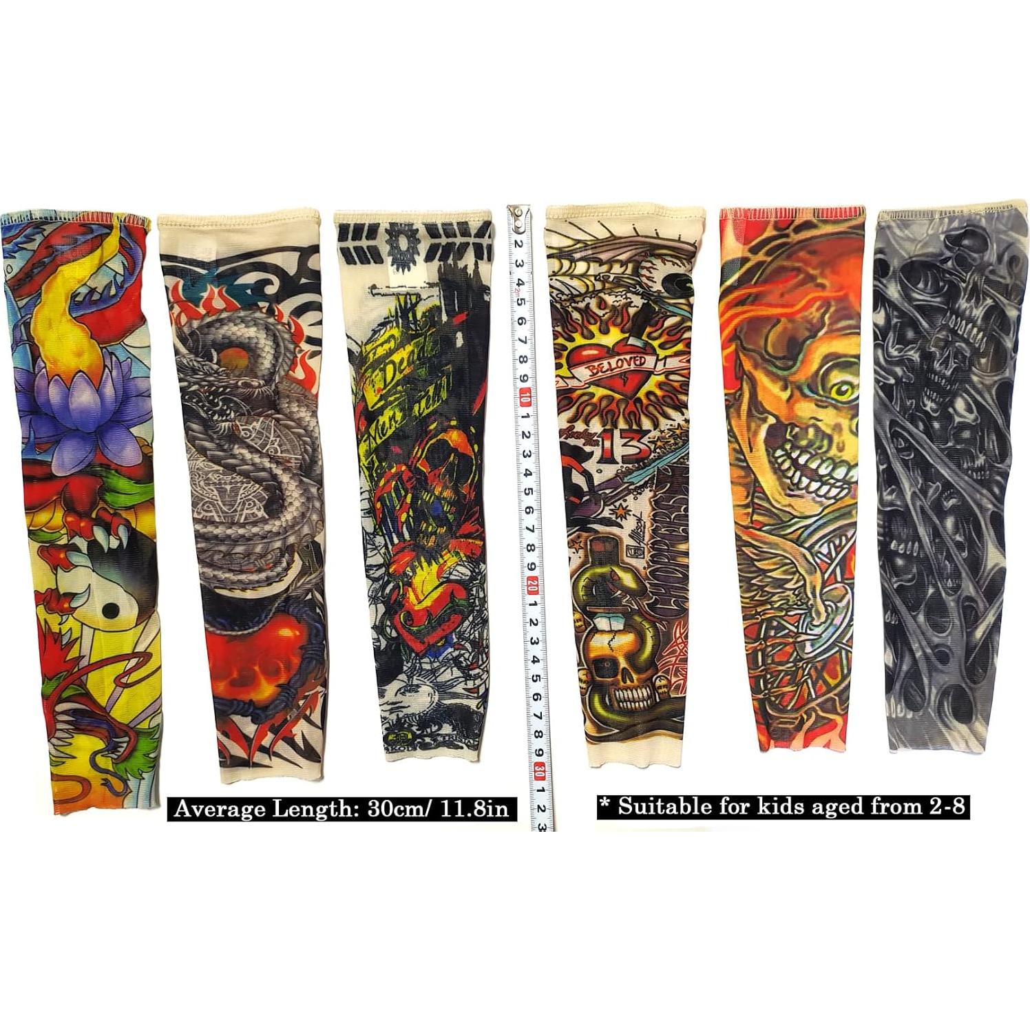 Mangas de Tatuaje Temporales Niños iToolai 6 Pcs Protección UV