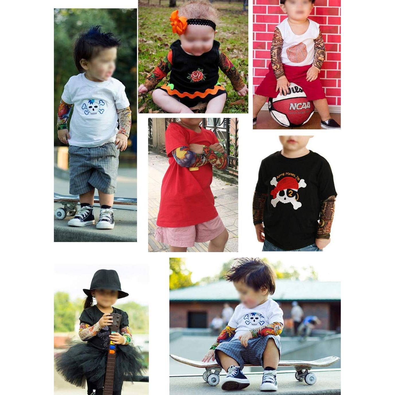 Mangas de Tatuaje Temporales Niños iToolai 6 Pcs Protección UV