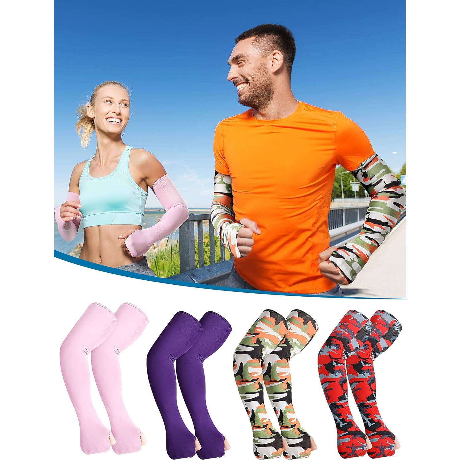 20 Pares Mangas Protectores para el Sol Geyoga Unisex Seda Fría