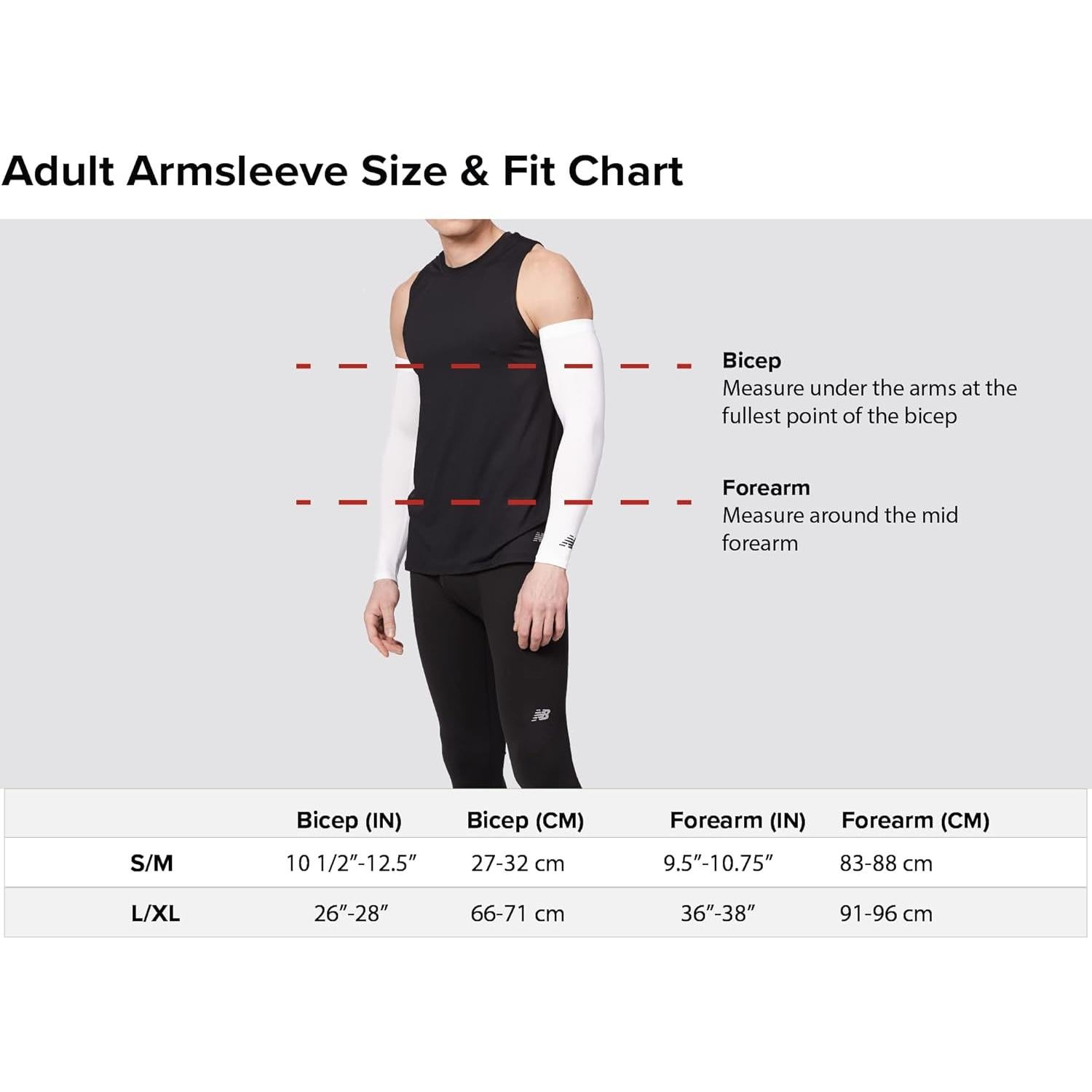 Mangas de Compresión New Balance - Unisex - Talla Grande/Extra Grande - Blanco