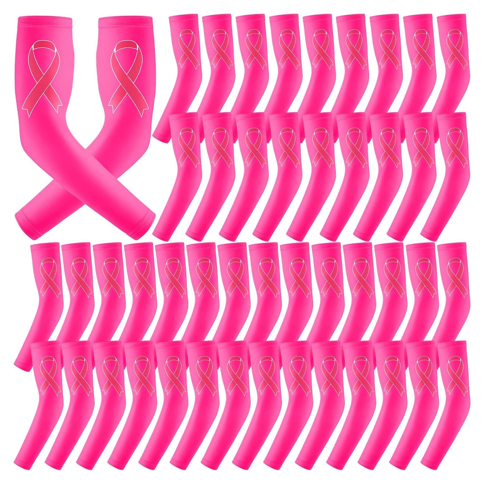 Mangas de Compresión Rosa Zhehao 24 Pares para Cáncer de Mama