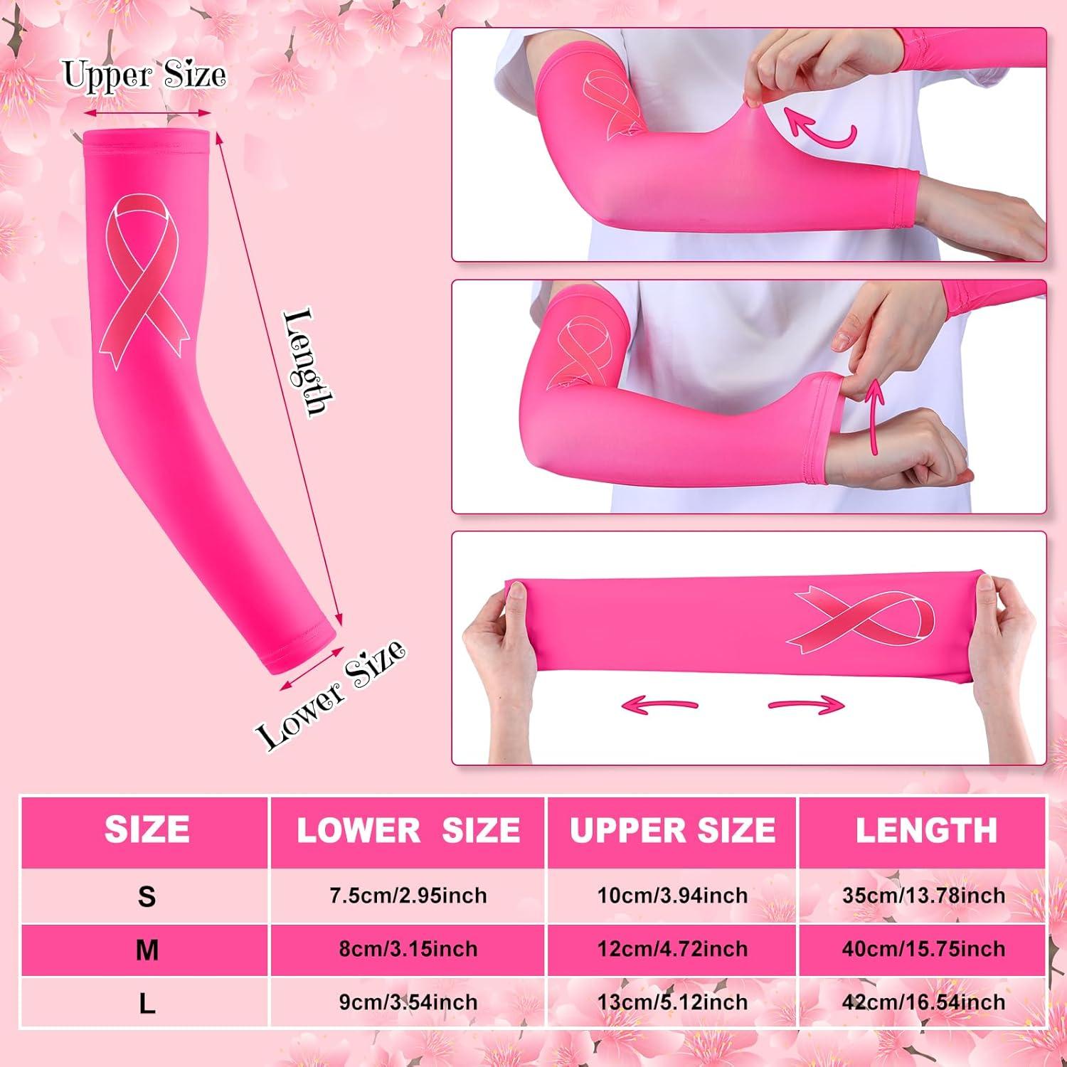 Mangas de Compresión Rosa Zhehao 24 Pares para Cáncer de Mama