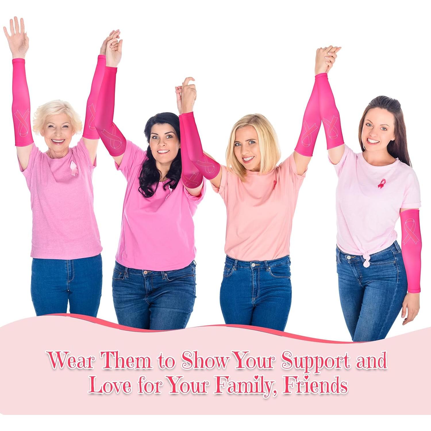 Mangas de Compresión Rosa Zhehao 24 Pares para Cáncer de Mama