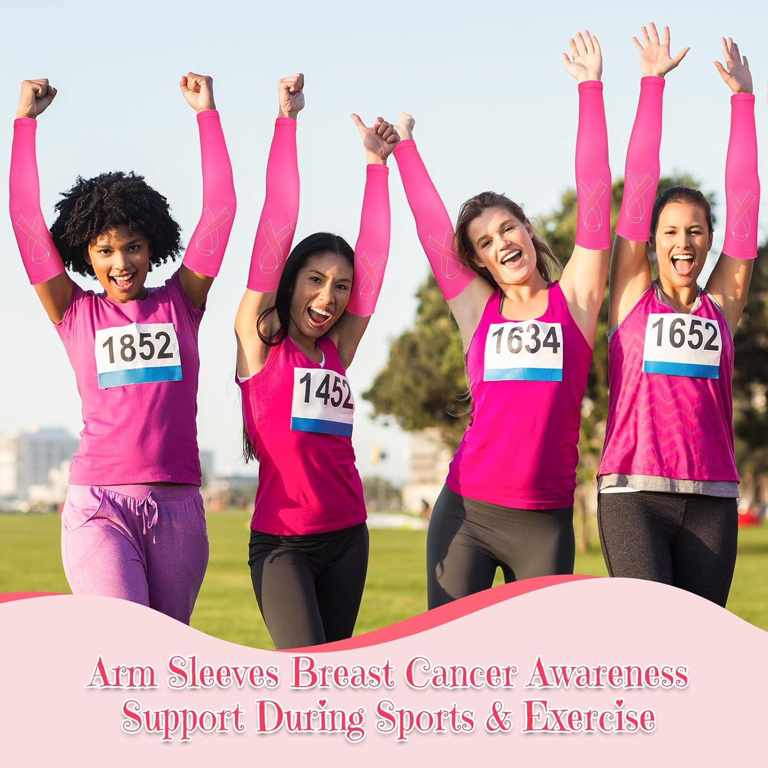 Mangas de Compresión Rosa Zhehao 24 Pares para Cáncer de Mama