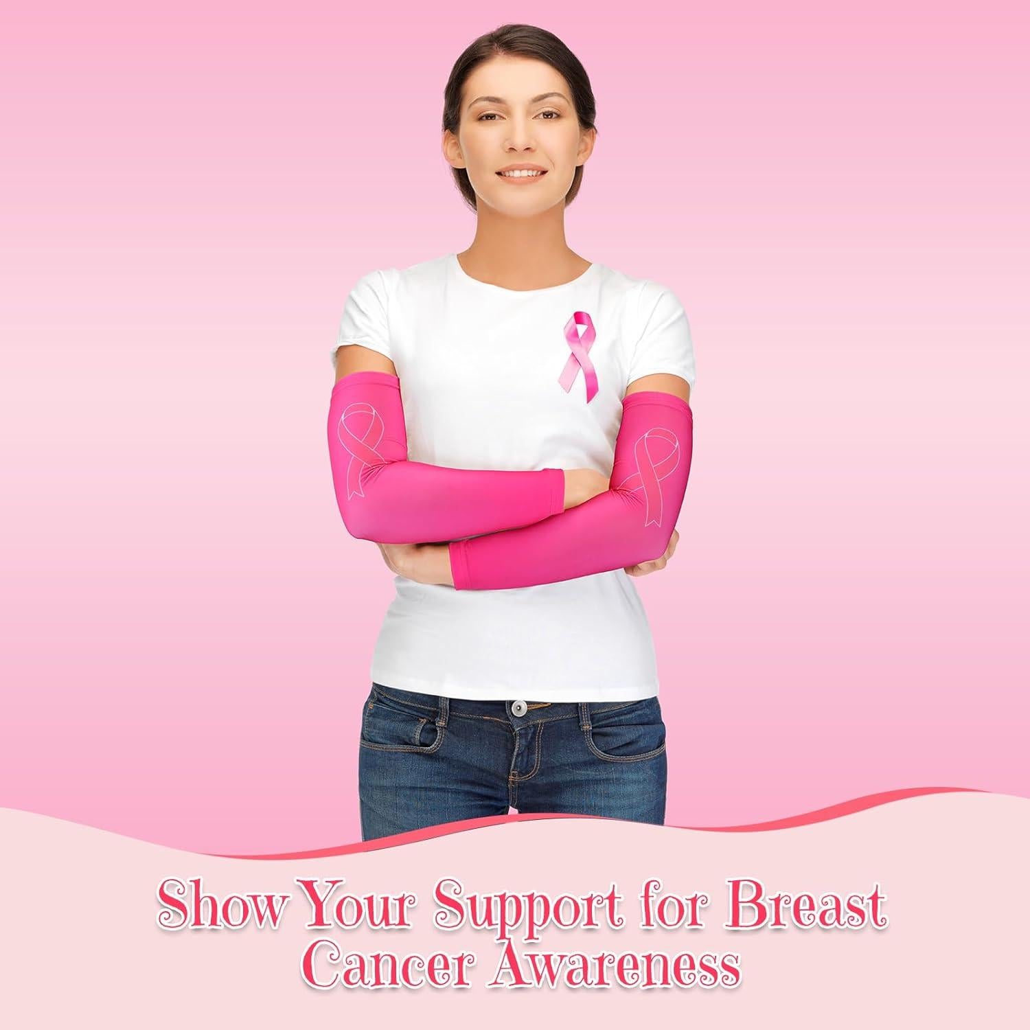 Mangas de Compresión Rosa Zhehao 24 Pares para Cáncer de Mama