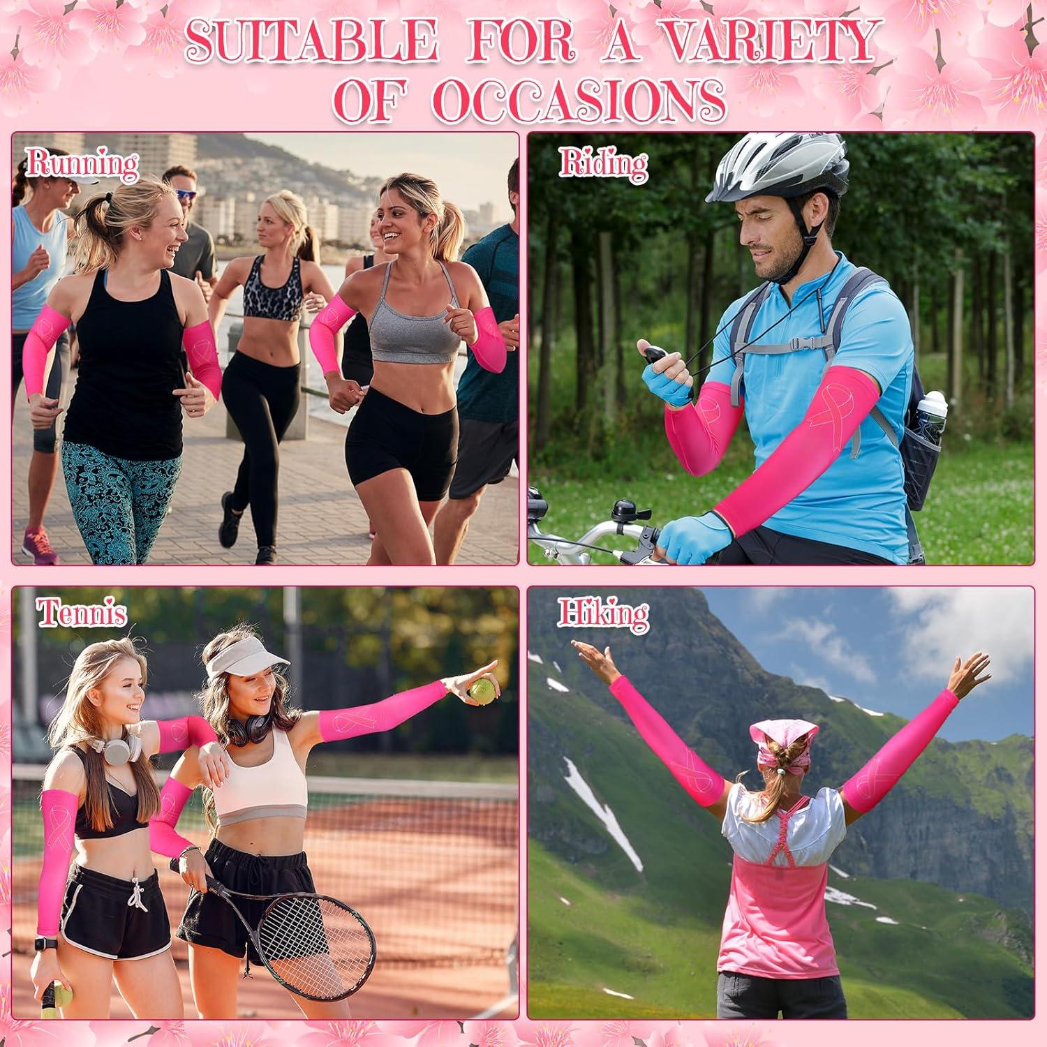 Mangas de Compresión Rosa Zhehao 24 Pares para Cáncer de Mama