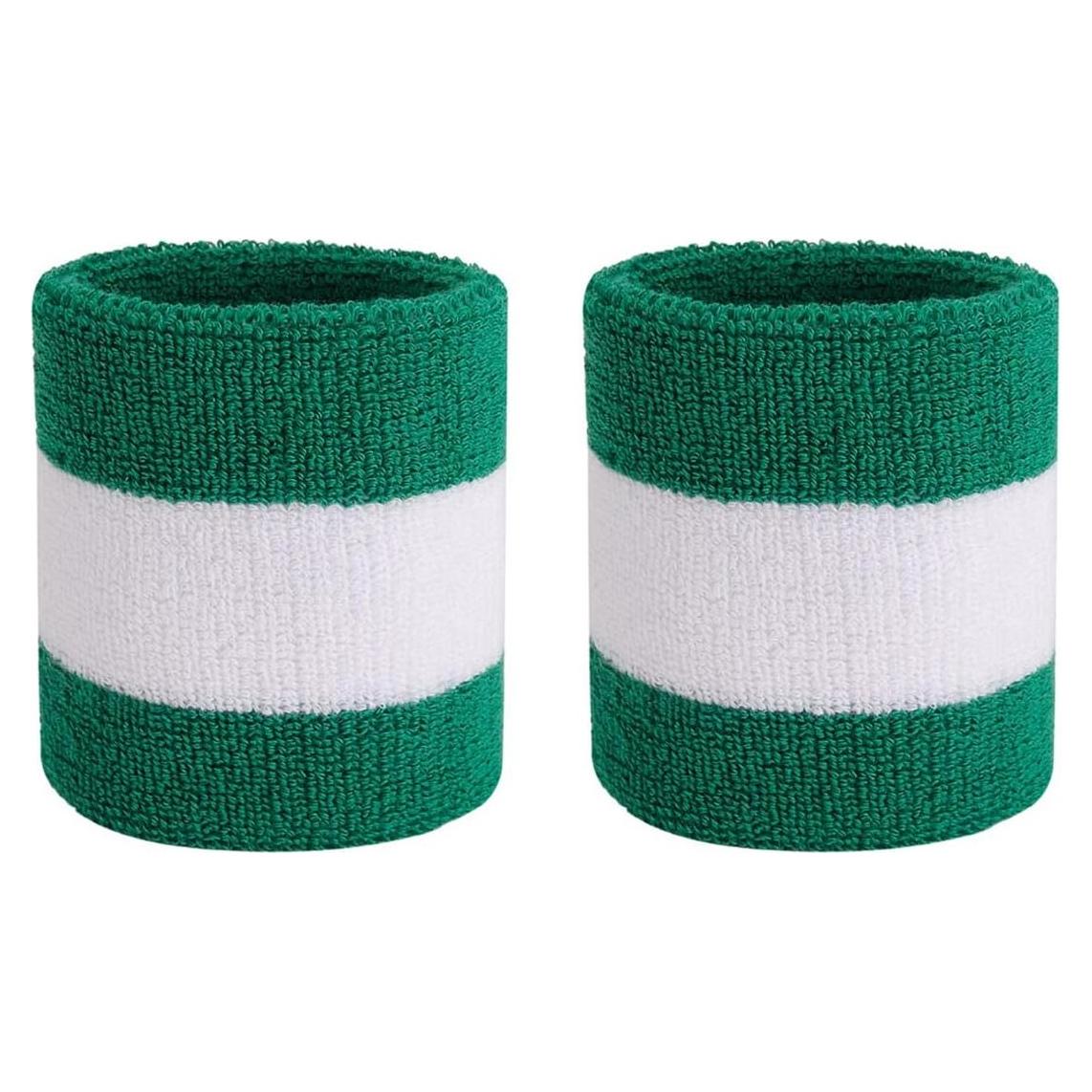 Muñequera de Sudor ONUPGO para Deportes - 1 Par Verde/Blanco