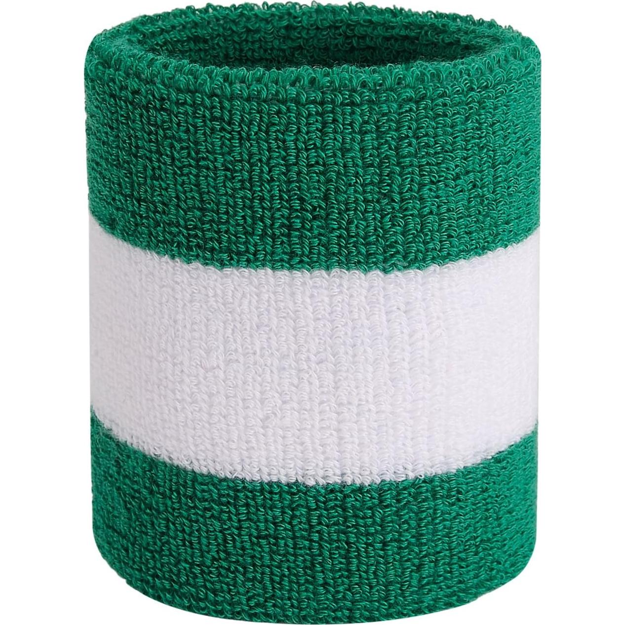 Muñequera de Sudor ONUPGO para Deportes - 1 Par Verde/Blanco