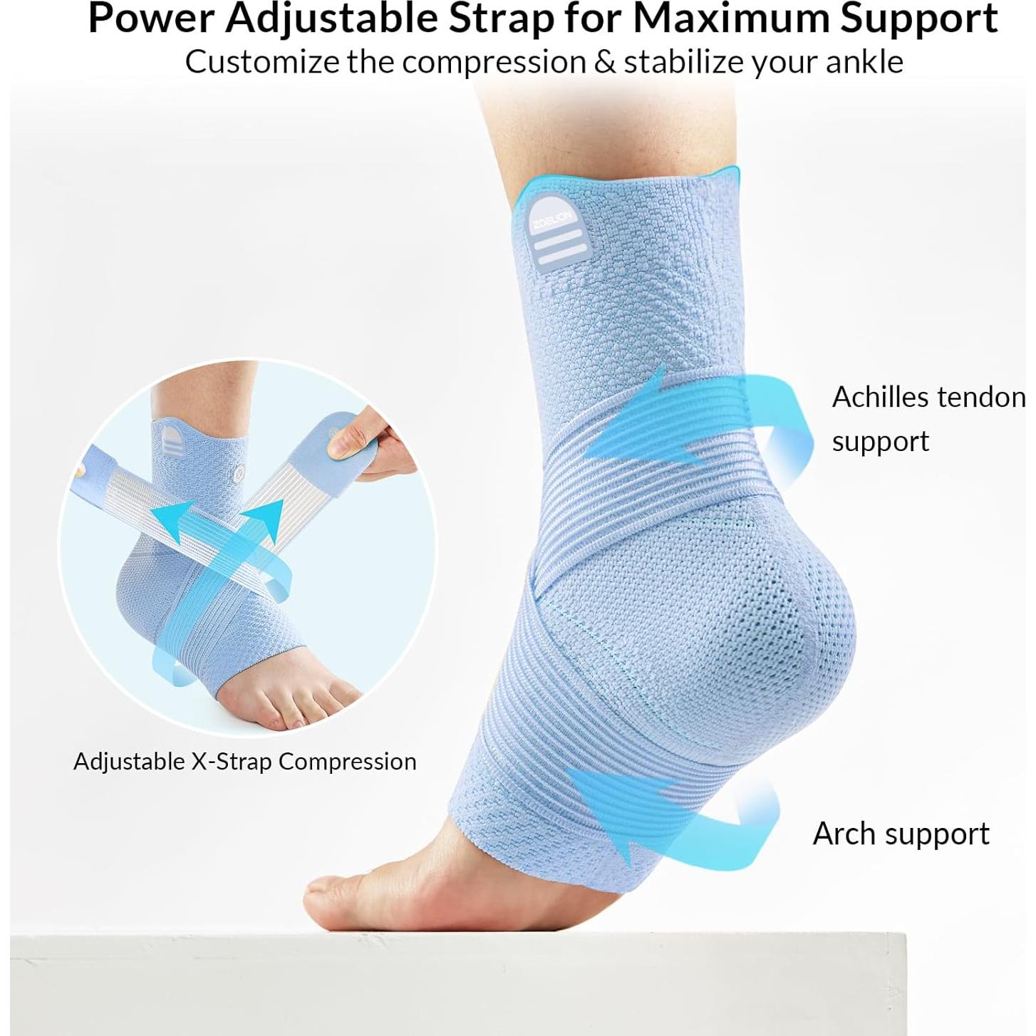 Soporte de Compresión para Tobillo ZOELION Azul Pequeño