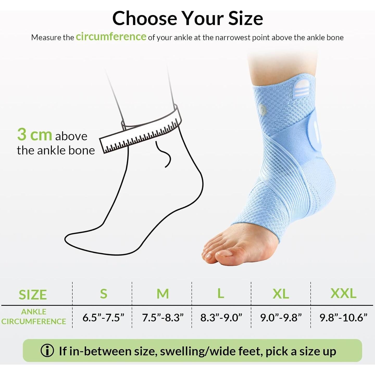 Soporte de Compresión para Tobillo ZOELION Azul Pequeño