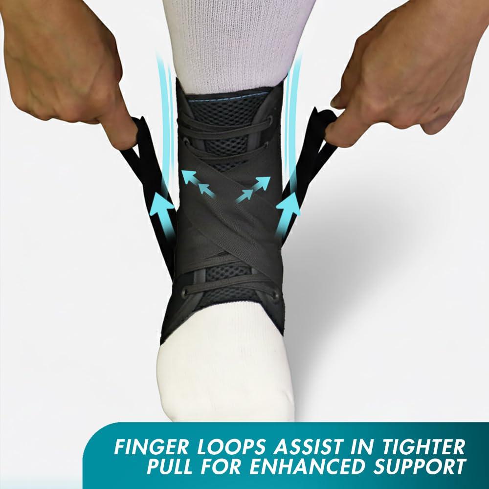 Soporte para Tobillo Med Spec ASO Speed Lacer Negro Mediano