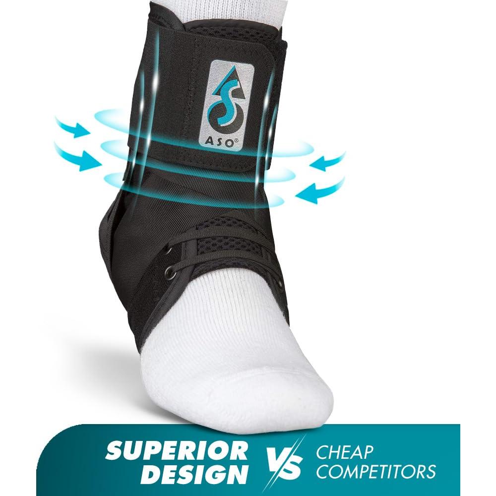 Soporte para Tobillo Med Spec ASO Speed Lacer Negro Mediano