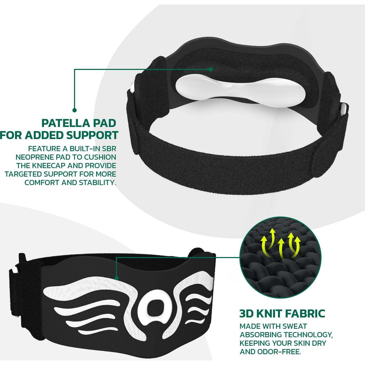 Paquete de 2 bandas de soporte para rodilla aoFIT - Ajustables