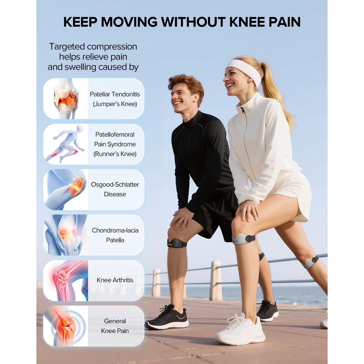 Faja de Soporte Patelar MAXVIVA - Rodillera Ajustable Negro