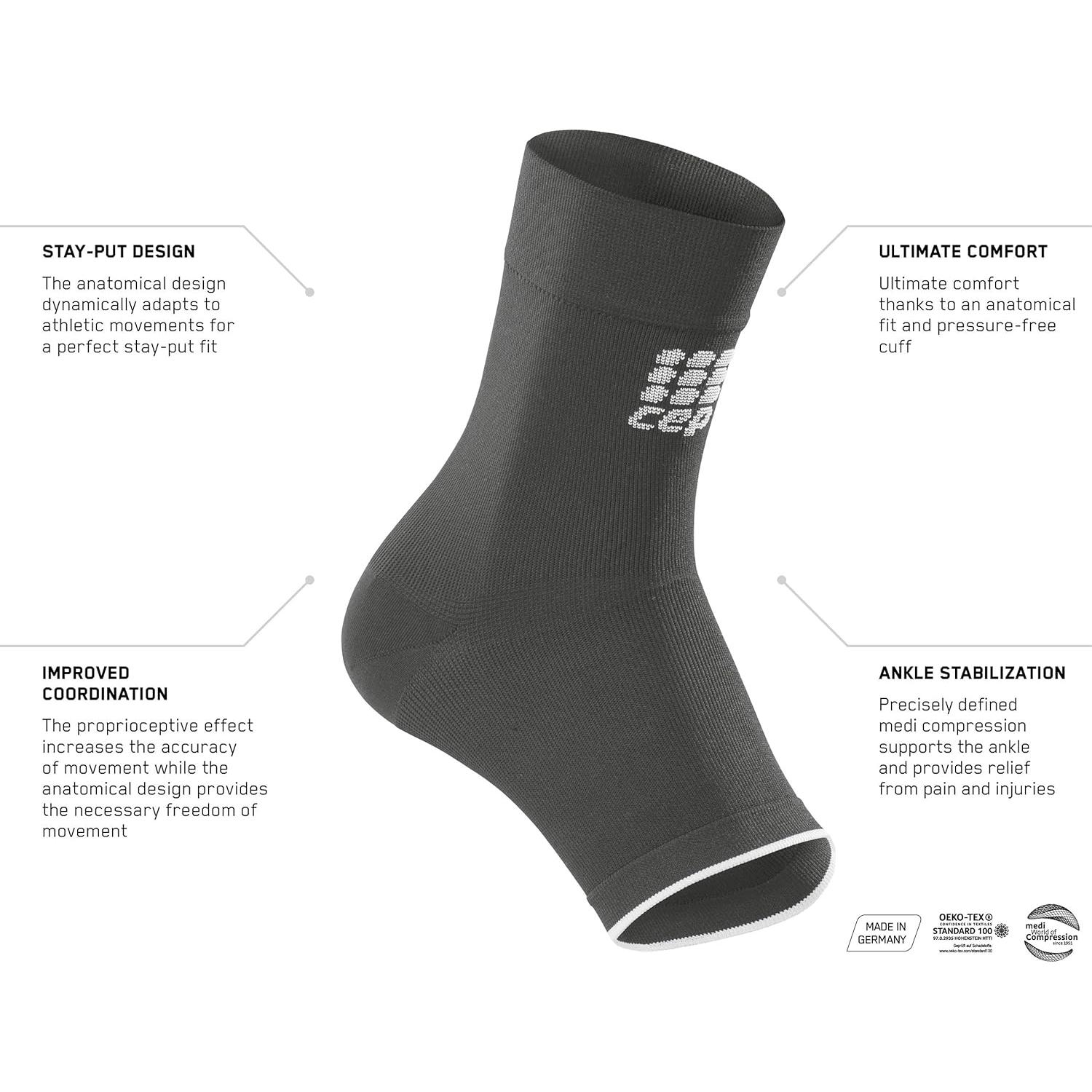 Manga de Compresión para Tobillo CEP Ortho Unisex Negro Gris