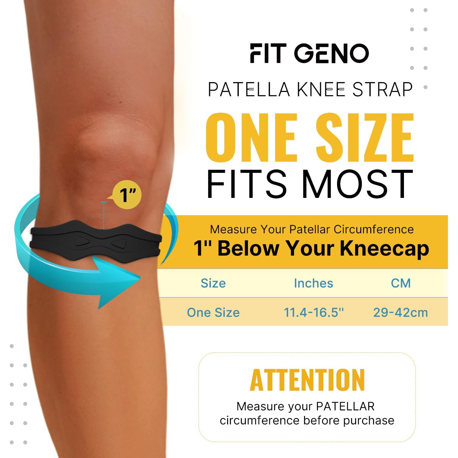 Fit Geno Banda de Rodilla Patelar - 2 Soportes Ajustables Negro