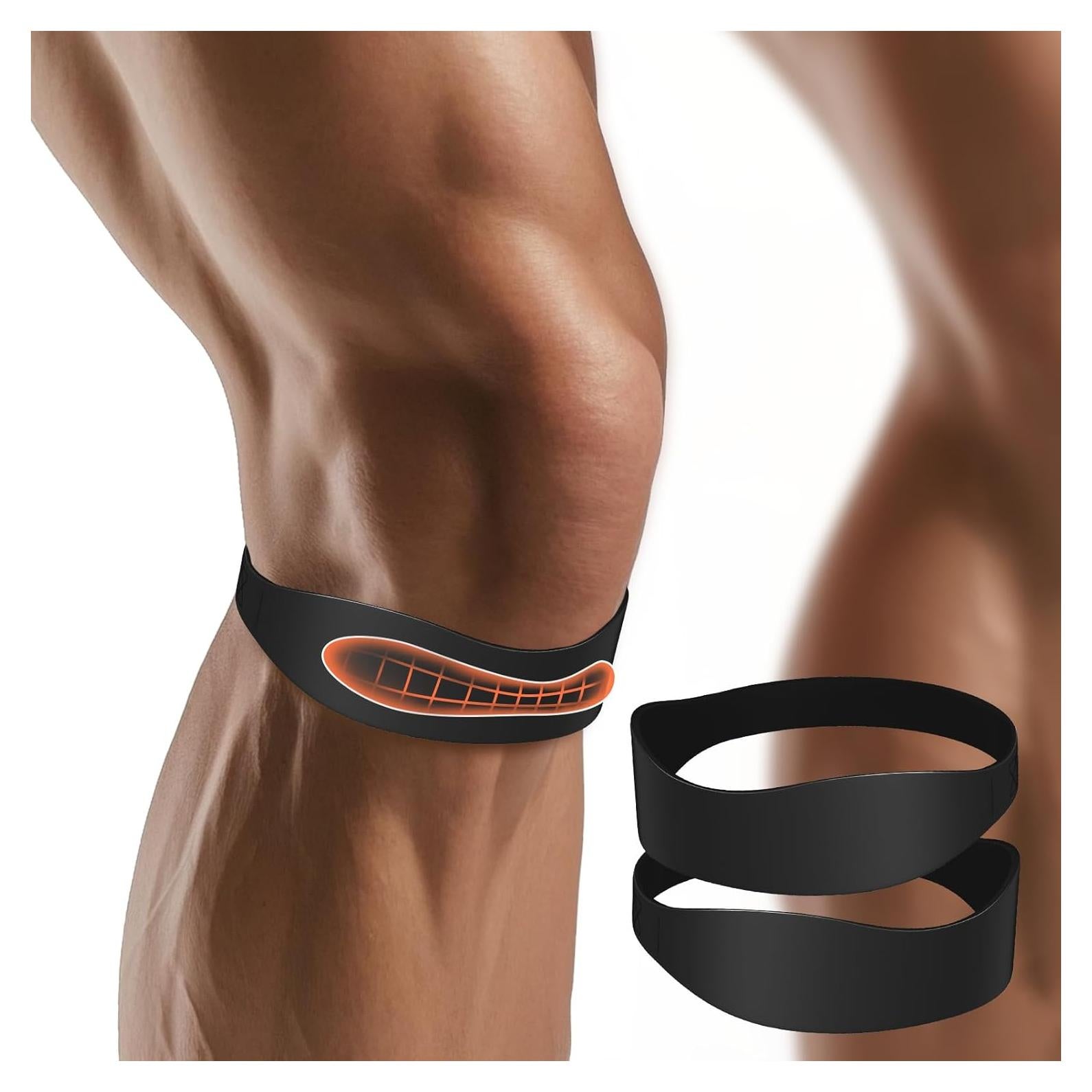 2PCS Banda de Patela OPOX Soporte Rodilla Alivio Dolor Negro