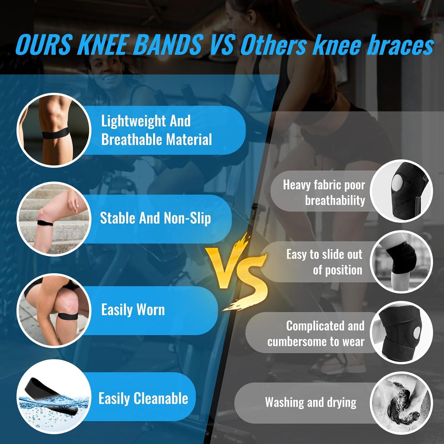 2PCS Banda de Patela OPOX Soporte Rodilla Alivio Dolor Negro