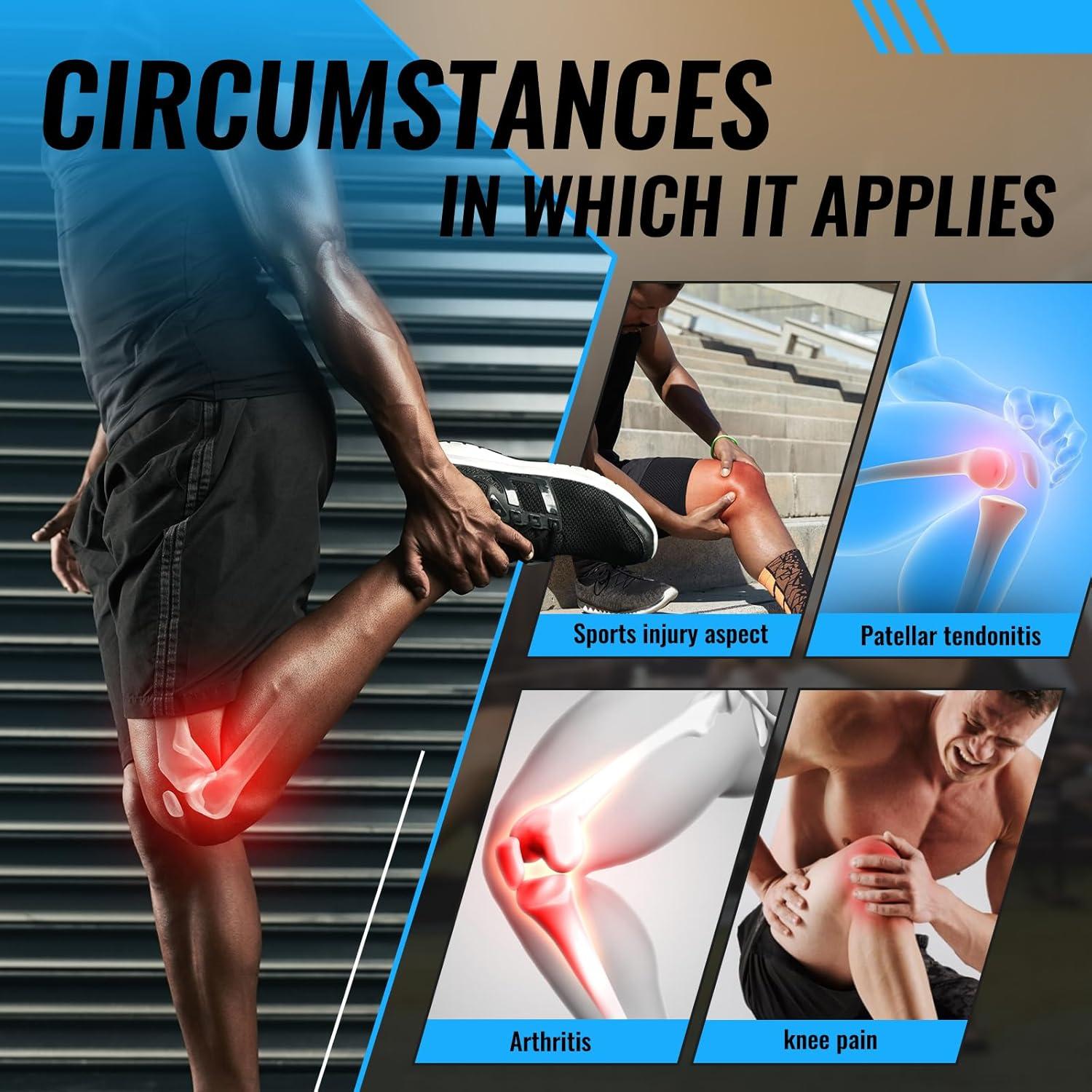 2PCS Banda de Patela OPOX Soporte Rodilla Alivio Dolor Negro