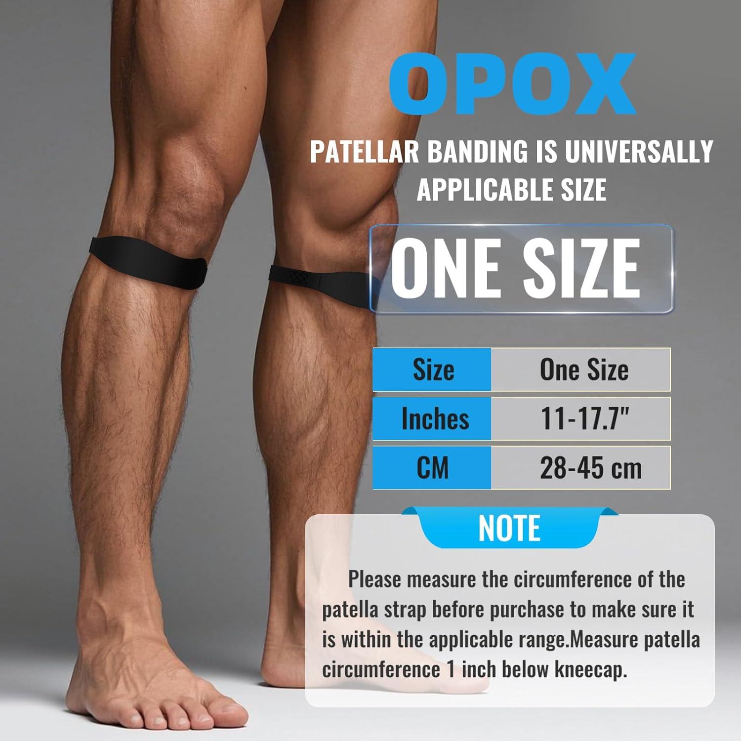 2PCS Banda de Patela OPOX Soporte Rodilla Alivio Dolor Negro