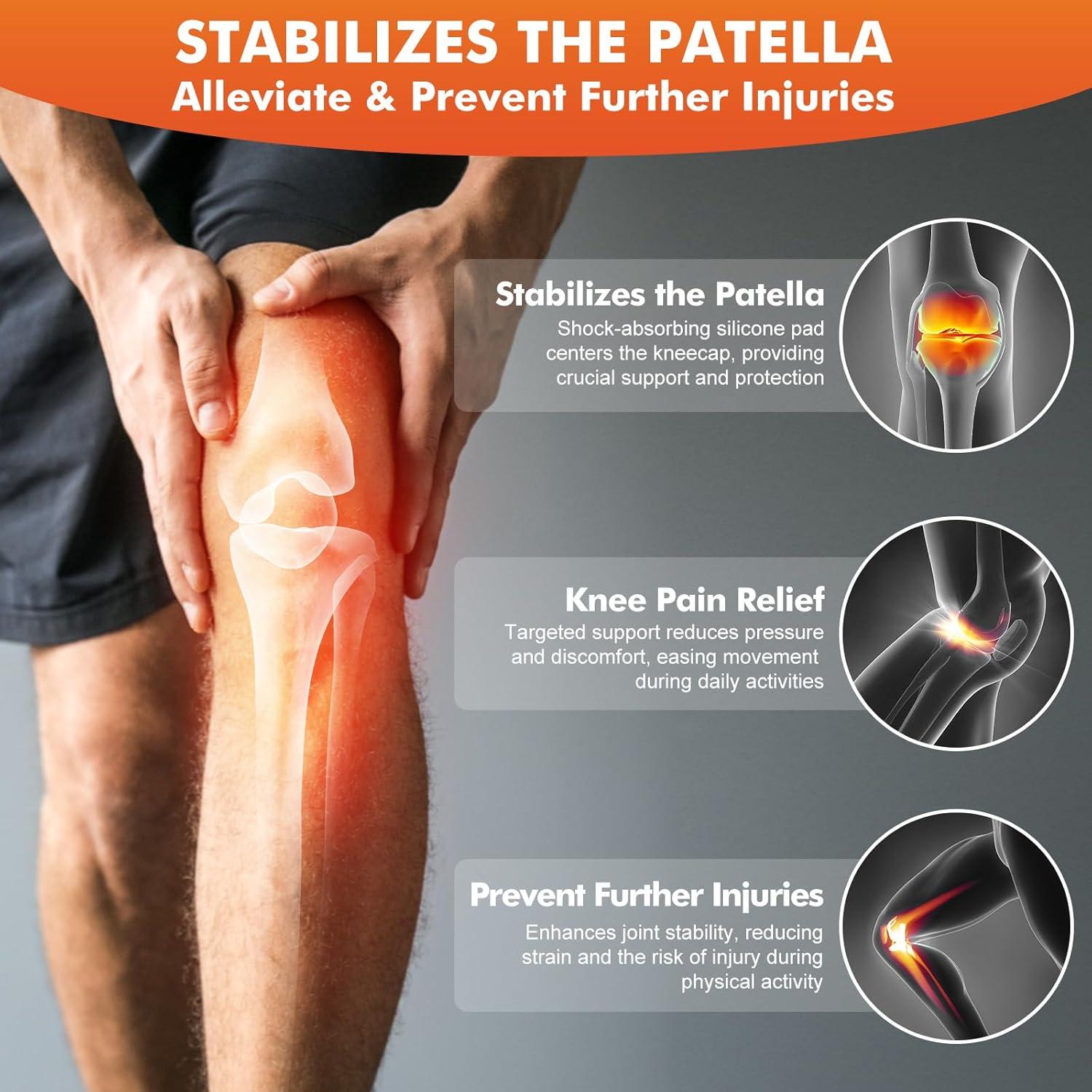 Faja de Soporte para Rodilla WAWDBBJQY - Alivio Dolor Patelar