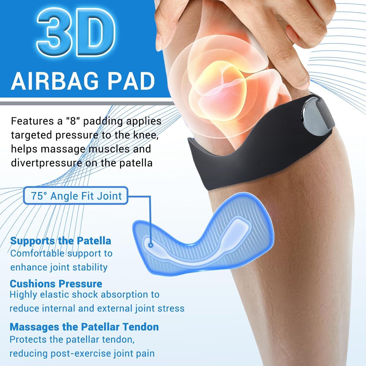 Correa de Soporte Patelar de Silicona Ajustable - Negro Clásico